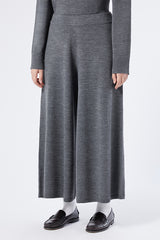 TEMPIO GREY WOOL BLEND KNIT TROUSERS