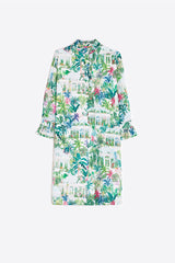 TROPICAL GARDEN PRINT SHORT DRESS