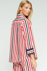 NAVY RED STRIPED SHIRT