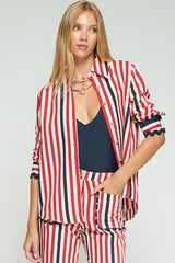 NAVY RED STRIPED SHIRT