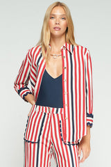 NAVY RED STRIPED SHIRT