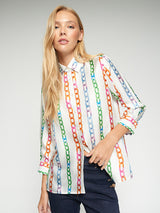 MULTICOLOUR CHAIN-PRINT SHIRT