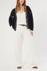 MIELE BLUE STRETCH VISCOSE CARDIGAN