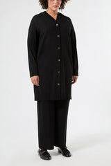 BLOCCO BLACK VISCOSE MAXI CARDIGAN