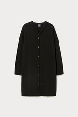 BLOCCO BLACK VISCOSE MAXI CARDIGAN
