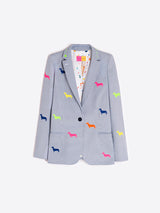 DOG EMBROIDERED STRIPED JACKET
