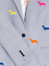 DOG EMBROIDERED STRIPED JACKET