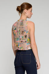 CALIFORNIA PRINT SEQUIN VEST