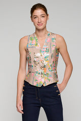 CALIFORNIA PRINT SEQUIN VEST