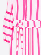 NEON PINK STRIPED DRESS