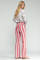 RED VERTICAL STRIPED SAILOR TROUSERS