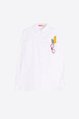 ILLUSTRATED POCKET WHITE SHIRT