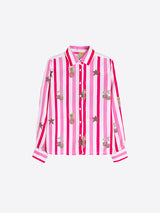 CHERRIES PRINT STRIPED SHIRT