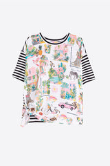 CALIFORNIA PRINT SIDE BOW T-SHIRT