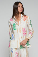 BAMBOO TROPICAL PRINT SHIRT