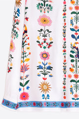 VERTICAL FLOWERS WHITE SHIRT