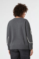MOLI GREY EMBROIDERED WOOL-BLEND SWEATER