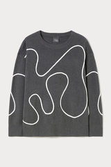 MOLI GREY EMBROIDERED WOOL-BLEND SWEATER