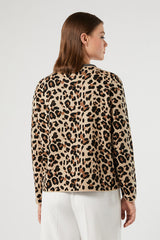 UNITO BEIGE EMBROIDERED JACQUARD SWEATER
