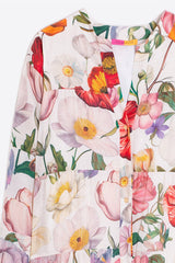 MULTICOLORED FLORAL PRINT LONG DRESS