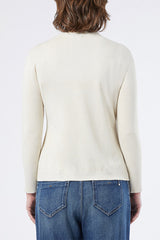 ZUPPA WHITE VISCOSE LUREX TURTLENECK SWEATER