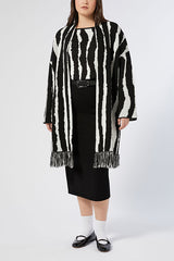 CARAVAN WHITE BLACK JACQUARD WOOL BLEND JUMPER