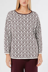 CARAVAN WHITE JACQUARD WOOL BLEND JUMPER