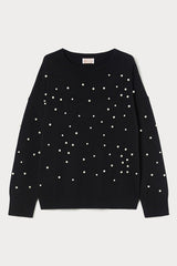 DAPHNE BLACK PEARLS CASHMERE-BLEND JUMPER