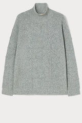 DOROTEA GREY RHINESTONES ALPACA BLEND POLO NECK JUMPER