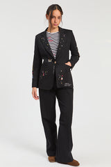 BLACK EMBROIDERED CUPID JACKET