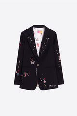 BLACK EMBROIDERED CUPID JACKET