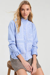 LIGHT BLUE EMBROIDERED SHIRT