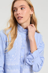 LIGHT BLUE EMBROIDERED SHIRT