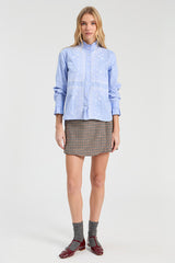 LIGHT BLUE EMBROIDERED SHIRT