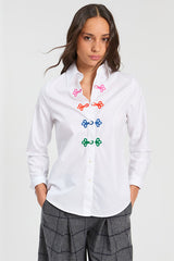 WHITE MULTICOLOR FROGGING SHIRT