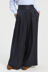 NAVY PALAZZO TROUSERS