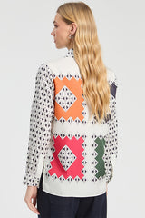 WHITE RHOMBUS GEOMETRIC SHIRT