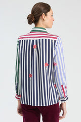 MULTICOLORED STRIPED FLORAL SHIRT