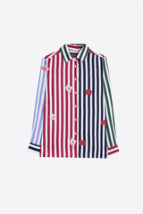 MULTICOLORED STRIPED FLORAL SHIRT