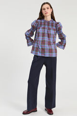 NAVY KNIT TROUSERS