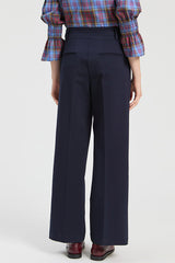 NAVY KNIT TROUSERS