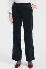 NAVY VELVET TROUSERS