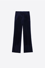 NAVY VELVET TROUSERS