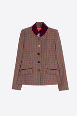 BURGUNDY HOUNDSTOOTH JACKET