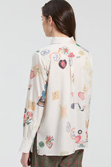 WHITE LOVE PRINT SHIRT