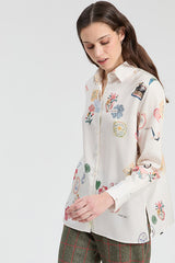 WHITE LOVE PRINT SHIRT