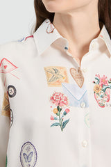 WHITE LOVE PRINT SHIRT
