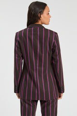 BROWN STRIPED WOOL JACKET