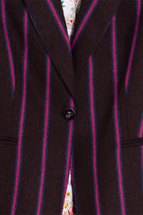 BROWN STRIPED WOOL JACKET