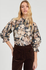 NAVY HORSE PRINT SHIRT